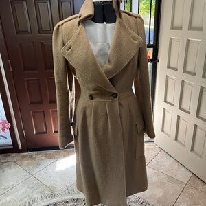 Diane Von Furstenberg Tan Military style coat Wool/Alpaca/Angora mix UK 10/US 6